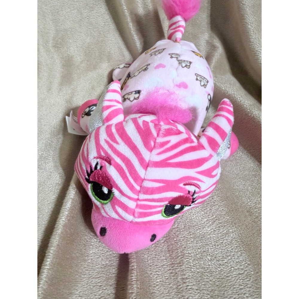 Sleepitos by Cutetitos Pink Zebra Plush Stuffed Animal Basic Fun